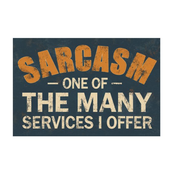 Sarcasm Humorous Quote Canvas Wall Art For Man Cave Home Office Bar 12*18in
