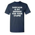 thumbnail image 1 of Sarcasm Is My Defense For Your Stupid Sarcastic Humor Graphic Novelty Funny Youth T Shirt, 1 of 1