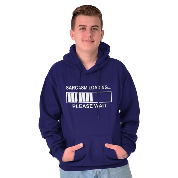 Sarcasm Loading Please Wait Unisex Plus Fleece Graphic Hoodie Brisco Brands 4X