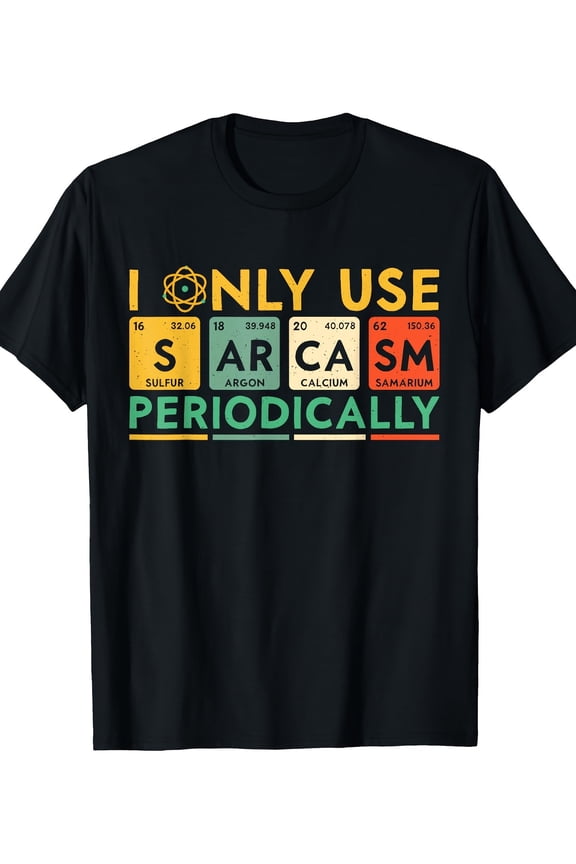 Sarcasm Periodic Table Graphic Black T Shirt