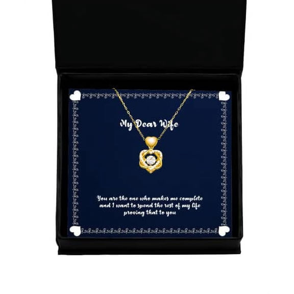 Sarcasm Wife Gifts, You are The one who Makes me Complete and I Want to Spend The, Wife Heart Knot Gold Necklace from Husband, Hanukkah Gifts, Kwanzaa Gifts, Birthday Gifts, Wedding