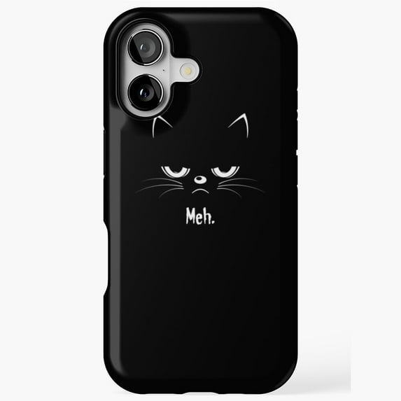 Sarcastic Angry Cat MEH Costume Compatible Phone Case for iPhone 11–17 Pro Max