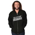 thumbnail image 1 of Sarcastic Attitude Selective Listener Unisex Fleece Graphic Zip Up Hoodie Brisco Brands 2X, 1 of 5