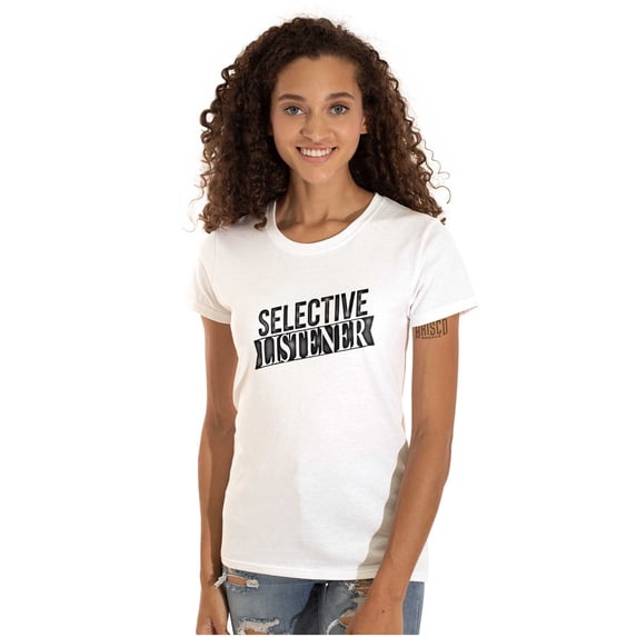 Sarcastic Attitude Selective Listener Womens Fitted Plus Size Graphic Tee Brisco Brands 2X