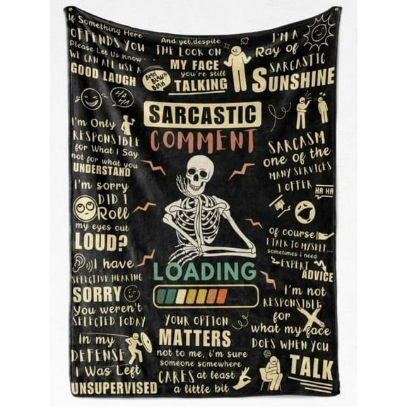 Sarcastic Gifts for Women/Men, Bed Flannel Plush Blanket, Funny Gag Gifts for Boss Friend Coworker in Birthday, Christmas - Size 50" x 60" - Loading add Same printed canvas bag