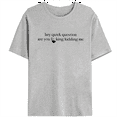 thumbnail image 1 of Sarcastic Hey Quick Question Are You Freaking Kidding Me Print Tshirts Humorous Rhetorical Graphic Tees Ironic Funny Gift Casual Tops for Daily Outfits Gray,L, 1 of 5