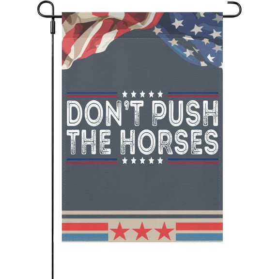 Sarcastic Horses Meme Seasonal Garden Flag, Double Sided Decorative Outdoor Banner, 12 x 18 Inches