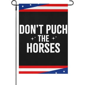 Sarcastic Horses Meme Seasonal Garden Flag, Double Sided Novelty Outdoor Lawn Banner, 12 x 18 Inch