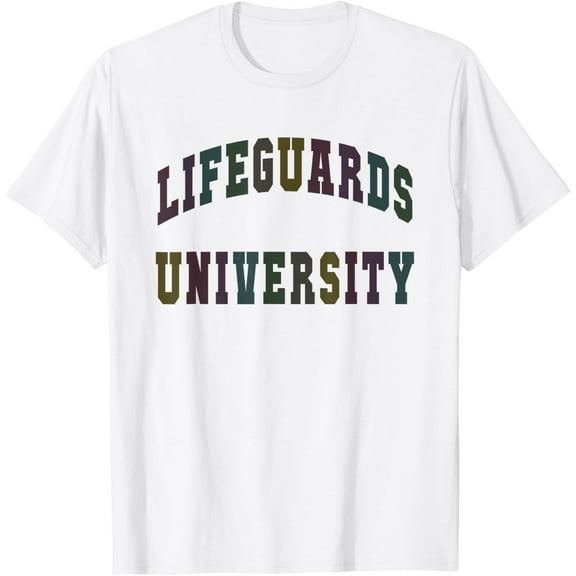 Sarcastic LIFEGUARDS UNIVERSITY Graduation Off Duty Camp T-Shirt Tops Tee