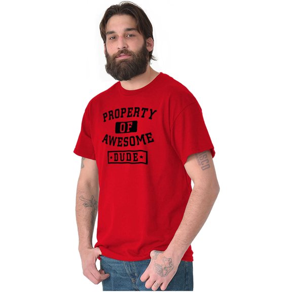 Sarcastic Property of Awesome Dude Men's Graphic T Shirt Tees Brisco Brands L