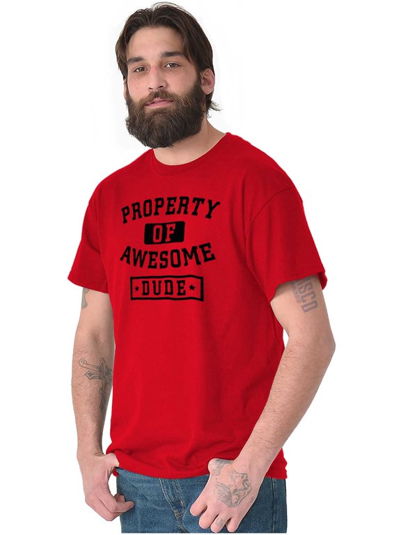 Sarcastic Property of Awesome Dude Men's Graphic T Shirt Tees Brisco Brands L