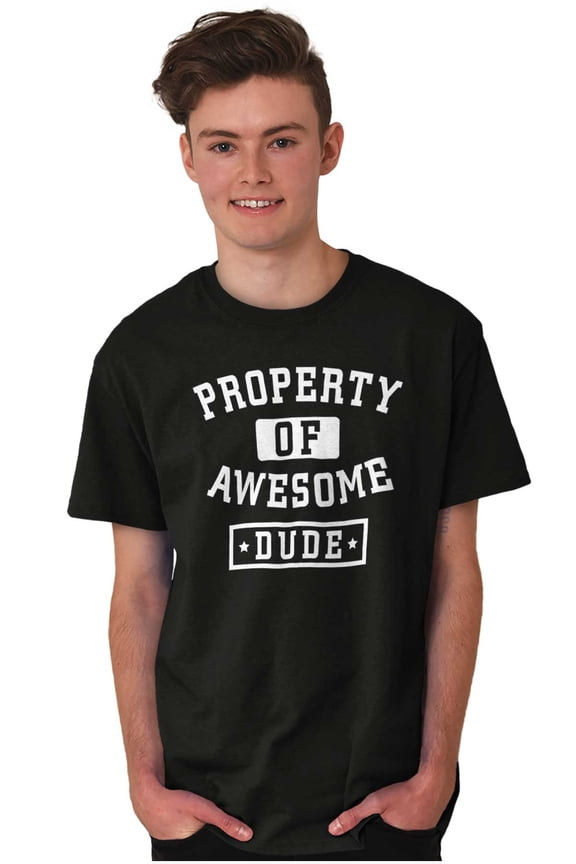Sarcastic Property of Awesome Dude Men's Graphic T Shirt Tees Brisco Brands S