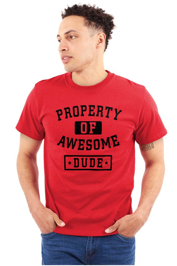 Sarcastic Property of Awesome Dude Men's Graphic T Shirt Tees Brisco Brands S