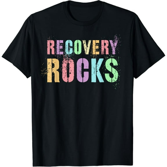 Sarcastic RECOVERY ROCKS Sober Women AA Rock Star T-Shirt mens t shirt，black，women，funny，misfits，men，journey