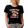 thumbnail image 1 of Sarcastic Retro Phone Graphic for Women Casual Short Sleeve Tee Shirt, 1 of 6
