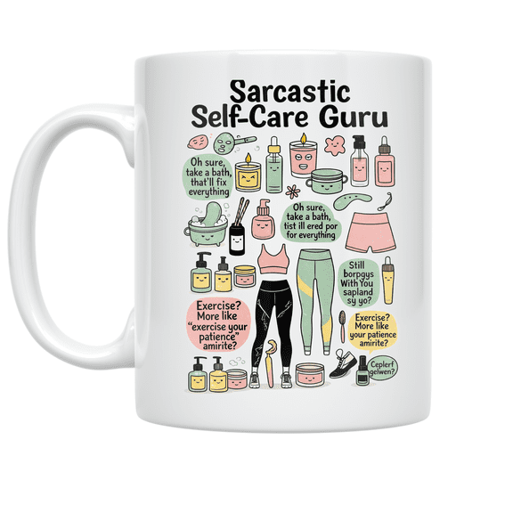 Sarcastic Self-Care Guru Design - Self-Care Enthusiast - 11 oz Ceramic Coffee Mug