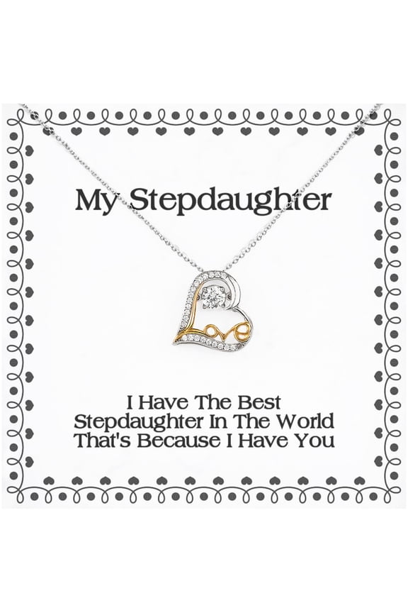 Sarcastic Stepdaughter Love Dancing Necklace, I Have The Best Stepdaughter In, Cool Gifts for Daughter from Dad, Birthday Gifts, Birthday present
