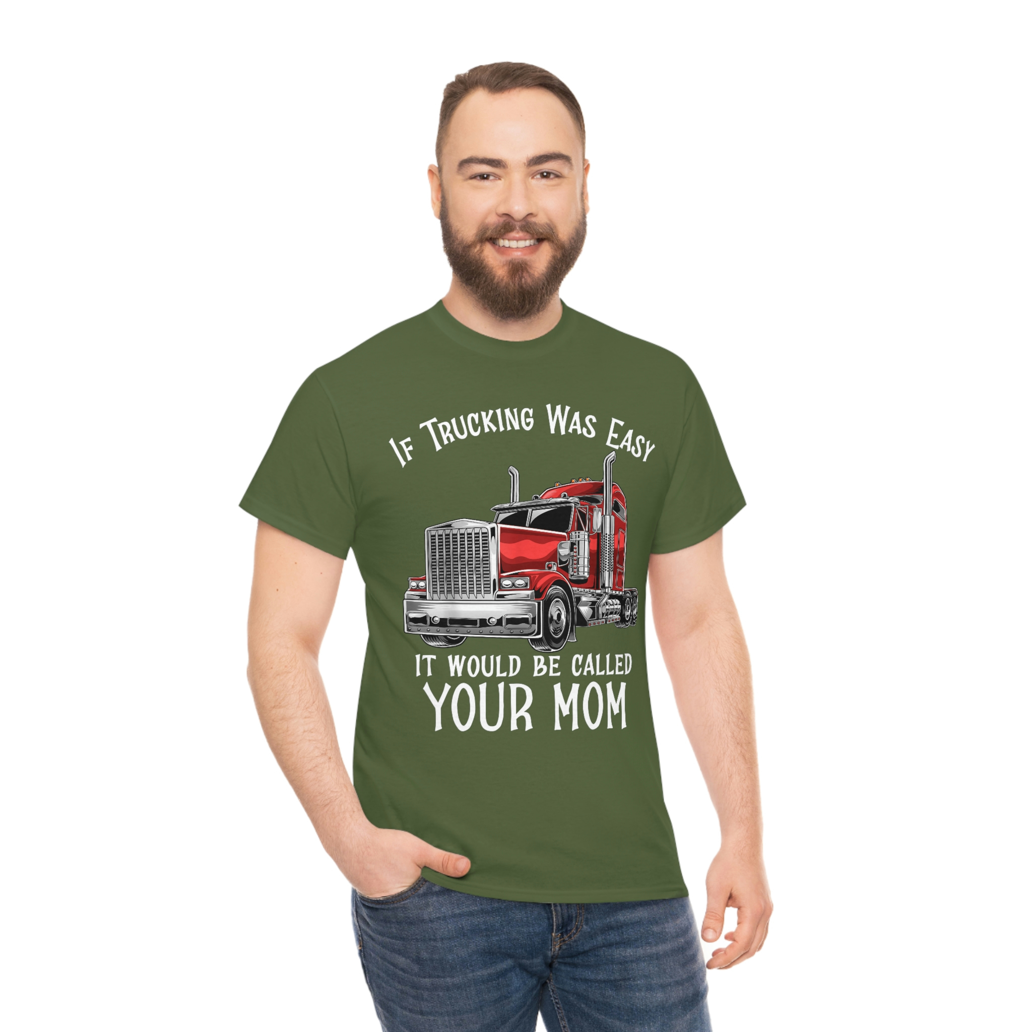 My Trucker Son Means the World Premuim T-shirt, Truck Driver Mom Gift, Gift  for Trucker Mom, Trucker Gifts, Trucker Tshirt 