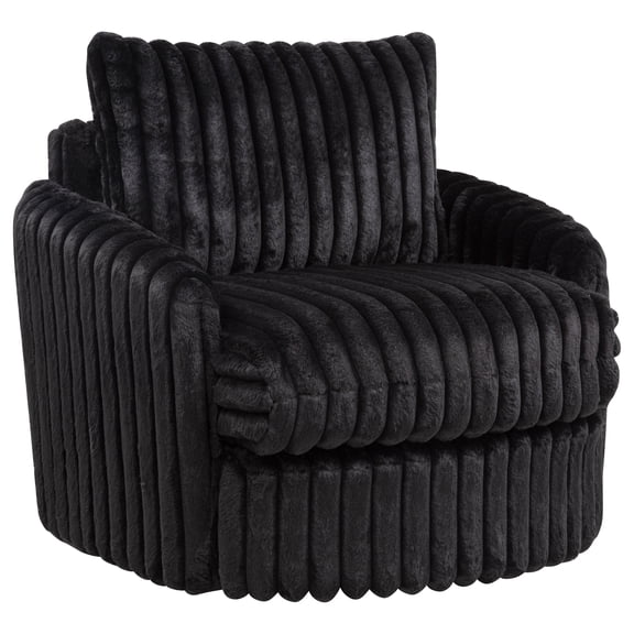 Sarco Corduroy Upholstered Swivel Accent Arm Chair Black