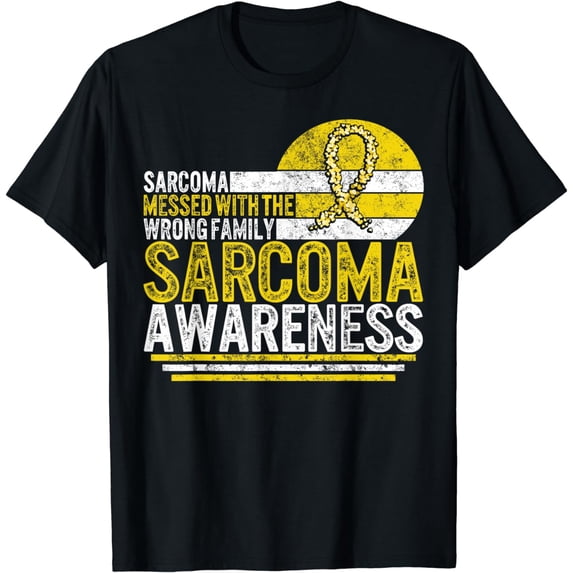 Sarcoma Messed With The Wrong Family Bone Cancer Awareness T-Shirt