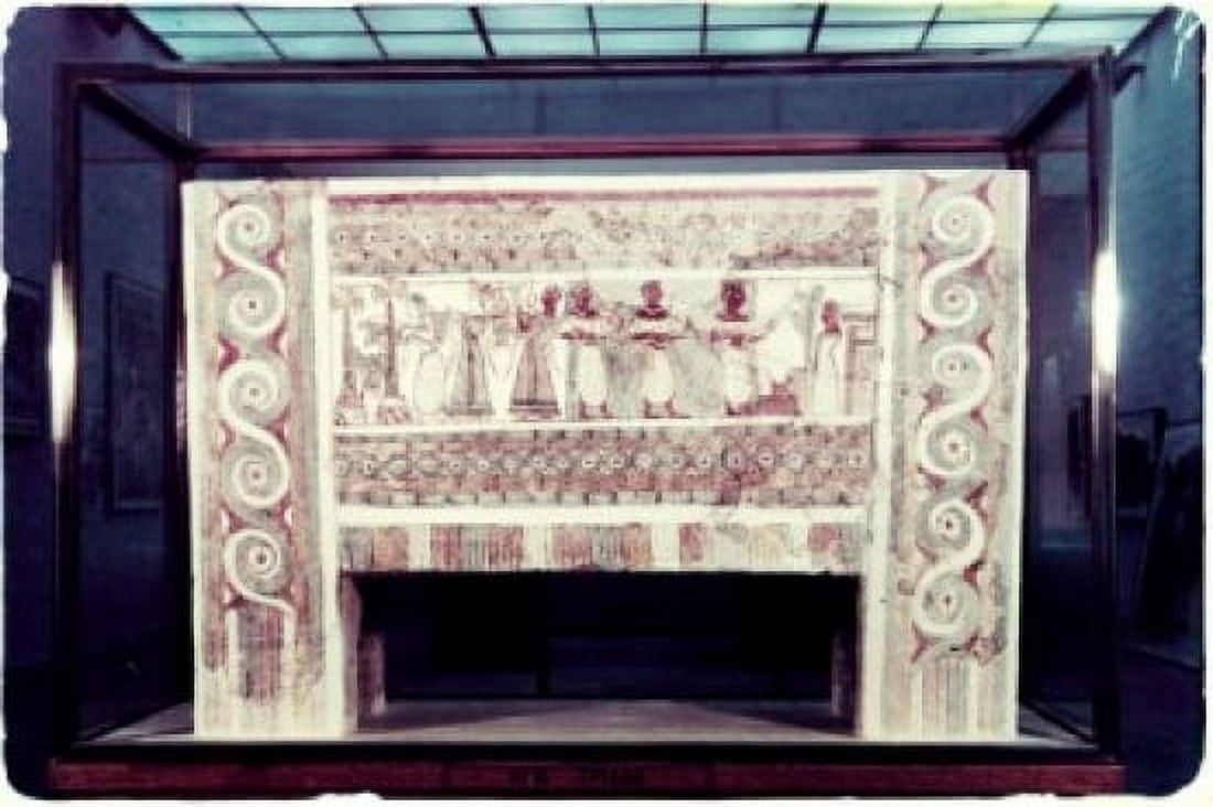 Sarcophagus At Haghua Triada Greek Art(- ) Stone Carving Canvas Art - (24 x 36)