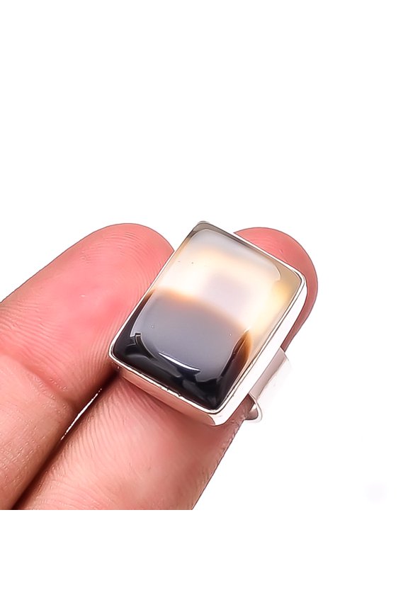 Sard Botswana Agate - Botswana Handmade 925 Sterling Silver Ring S.8 R29