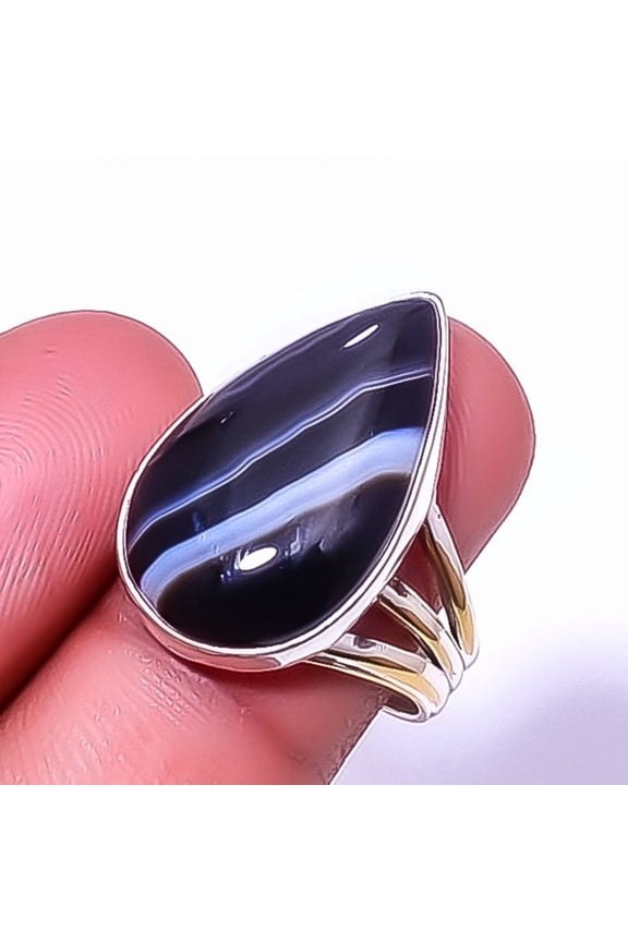 Sard Onyx - India Handmade Gemstone 925 Sterling Silver Jewelry Ring s.8 A362, Christmas Gift, Gemstone Silver Jewelry, Sardonyx Ring, New Year Sale