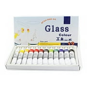 Sardfxul 12ml 12 Colors Glass Paint Acrylic Hand Painted Pigments Drawing Tubes Set Artist Art Supplies