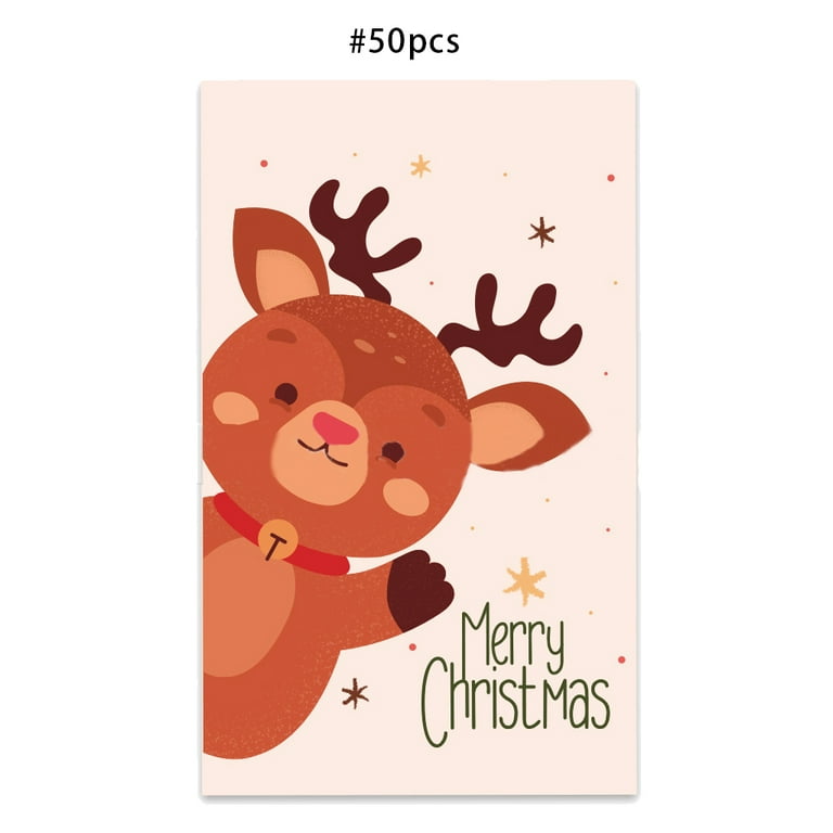 Sardfxul 50 Pcs Merry Christmas Postcard Greeting Card Coated