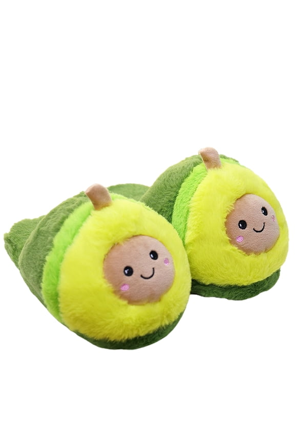 Cartoon Avocado Funny Shoes Girls Lovely Indoor Slippers Ladies Home Shoes Fashion Plush Warm Slippers Women Shoes