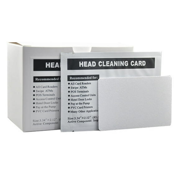 Sardfxul Head Cleaning Card Dual Side Card Reader Cleaner for POS Swipe Terminal Cleaning Card ID Badge Printers Cleaning Card