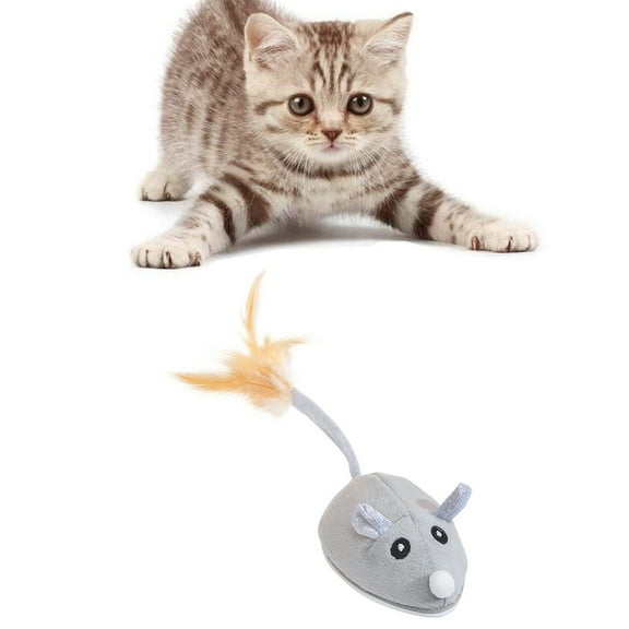 Sardfxul Interactive for Cat Mouse Toy Automatic Robotic Mice with Feather Tail Teaser