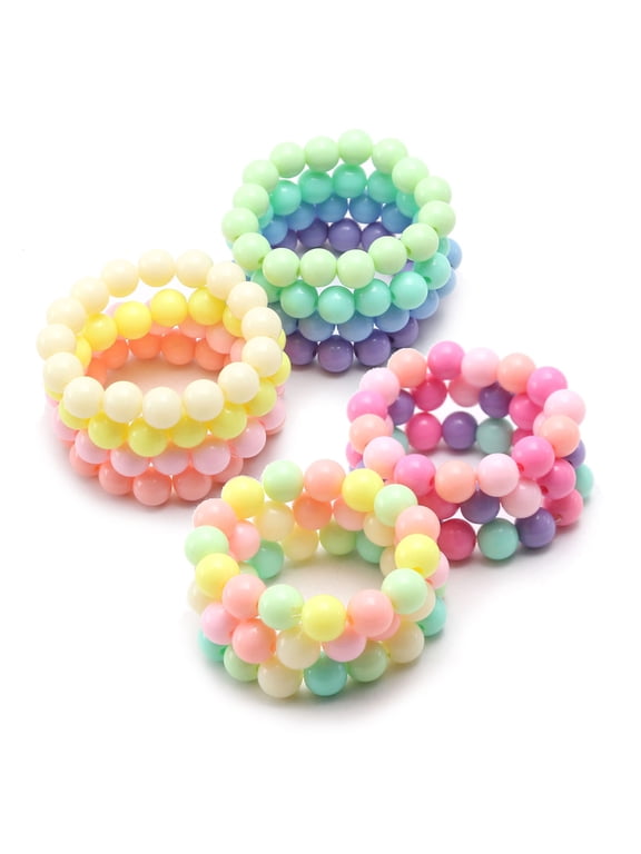 Korean Children's Color Solid Color Candy Color Bead Bracelet Color Bead Gift