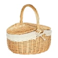 thumbnail image 1 of Sardfxul Picnic Basket Rattan Picnic Basket with Lid Food Storage Container for Spring Picnic for Family Camping Gatherings, 1 of 9