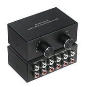Sardfxul RCA Stereo Audio Switch 2 In 4 Out or 4 In 2 Out R/L Sound Channel Switcher