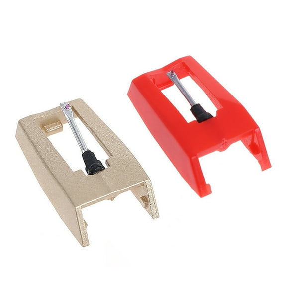 Sardfxul Turntable Stylus,2PCS for LP Turntable Phonograph Diamond Stylus Needles Accessories For Gramophone Record Gold+Red