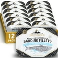 Sardine Fillets in Water, 3.75 oz Can (Pack of 12) Wild Caught Sardines in Spring Water 18g