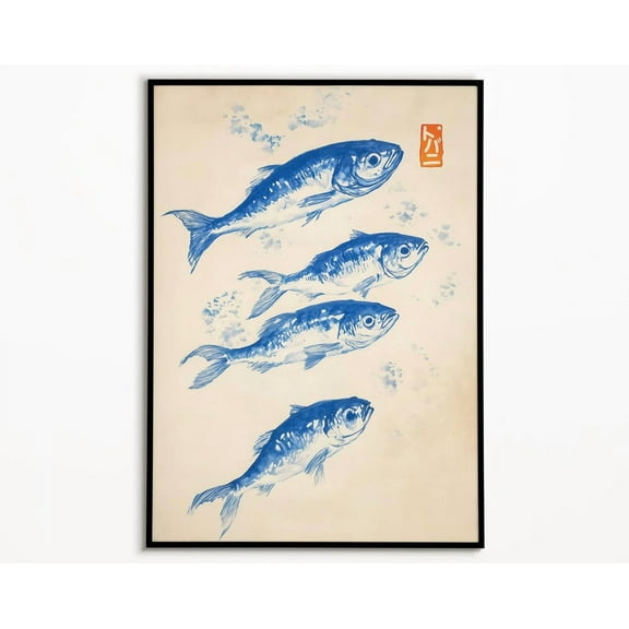 Sardine Poster, Sardines Print, Vintage Food Print, Bistro Decor, Kitchen Art, Diningroom Print Wall Art, Modern Wall Decor, 8x12 UNFRAMED