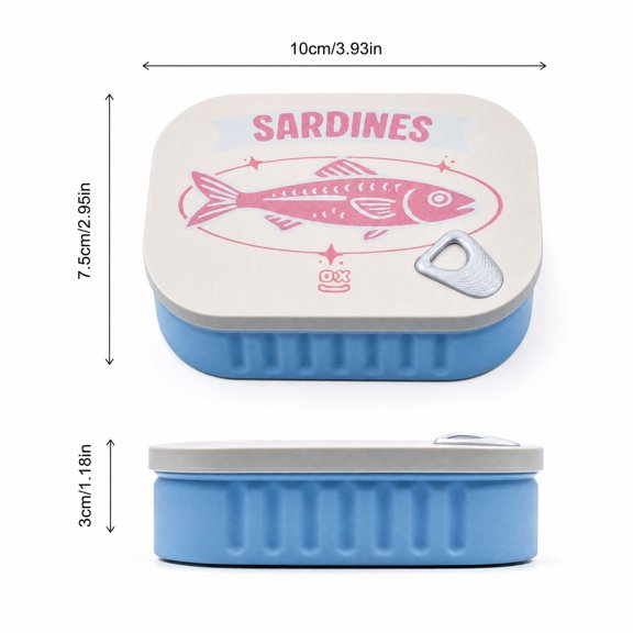 Sardine Shaped Push Button Fidget, Fish Sensory Squeeze Ball, Pressable Decompression Hand Activity, Desk Focus Companion, Travel Accessory, Novelty Gift