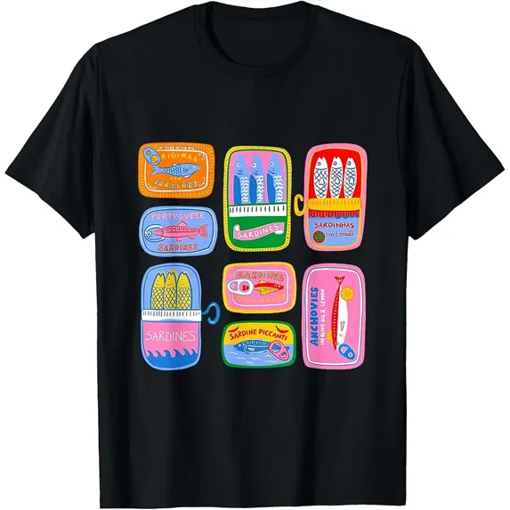 Sardine Tinned Fish Funny Trendy Fisherman Aesthetic T-Shirt