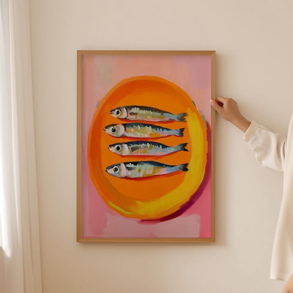 Sardine Wall Art Funky Fish Kitchen Home Decor Unframed Paper Print