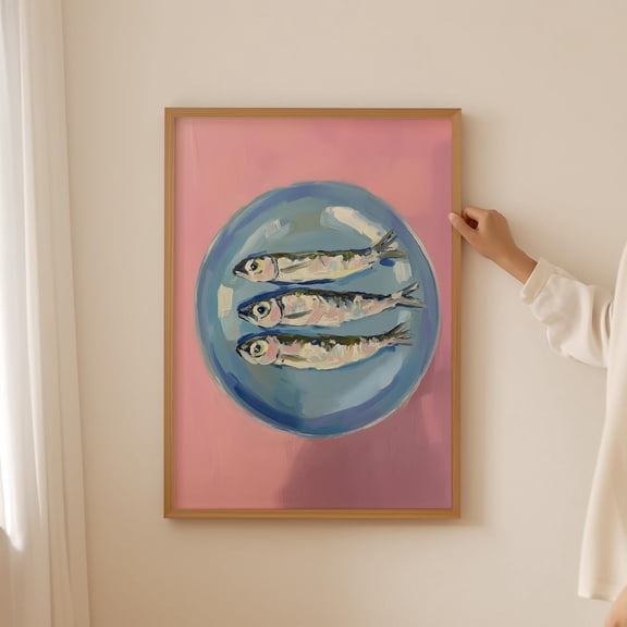 Sardine Wall Art Funky Fish Kitchen Home Decor Unframed Paper Print