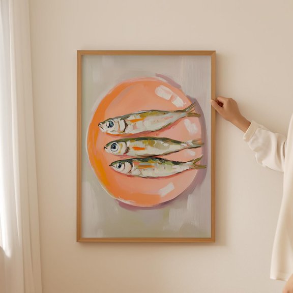 Sardine Wall Art Funky Fish Kitchen Home Decor Unframed Paper Print