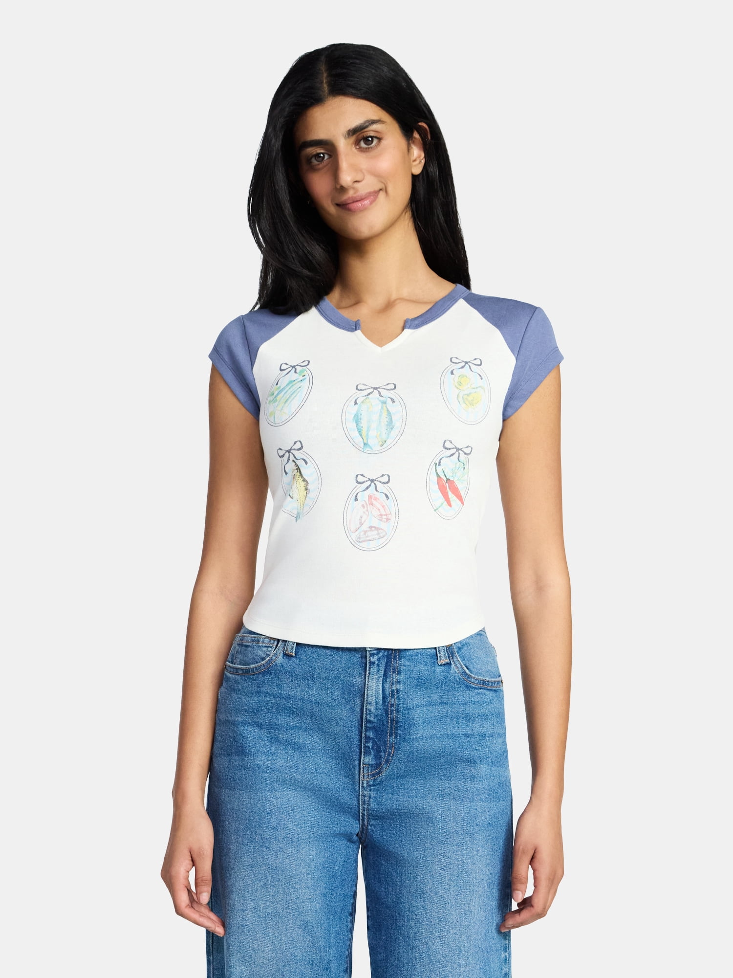 Sardine Women's Graphic Tee with Short Sleeves, Sizes XXS-XXL