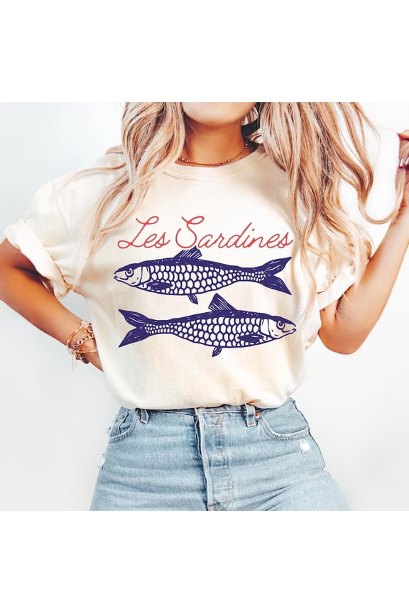 Sardines Les Sardines Shirt Tinned Fish Sardines Shirt Downtown Girl Old Money Aesthetic Trendy Tshirt Coastal Tshirt All Size S-5Xl