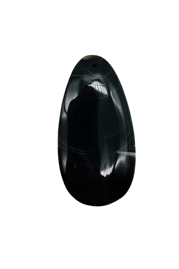 Sardonyx Large Designer Teardrop Pendant Bead | 64x33x6mm| Black.White| 1 Bead}