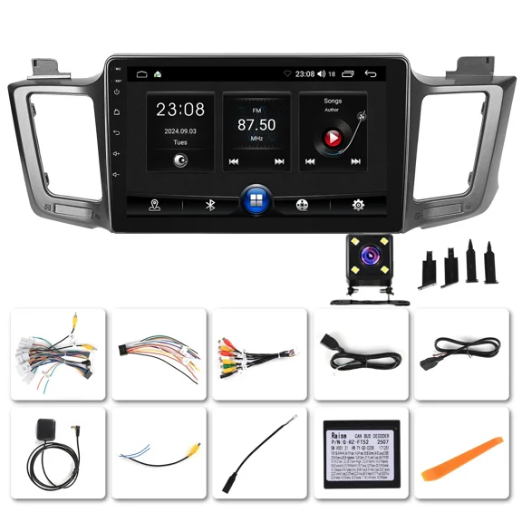 Saree 10.1" Android 15 Car Stereo for Toyota RAV4 2013-2018, Wireless CarPlay, GPS, DSP, 2+64G, AHD Cam