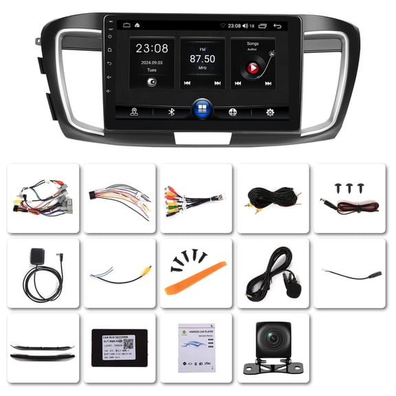 Saree 10.1 Inch Android 15 Car Stereo with Apple CarPlay Android Auto for Honda Accord 2013-2017 Base Version 2G+64G GPS Navigation Head Unit