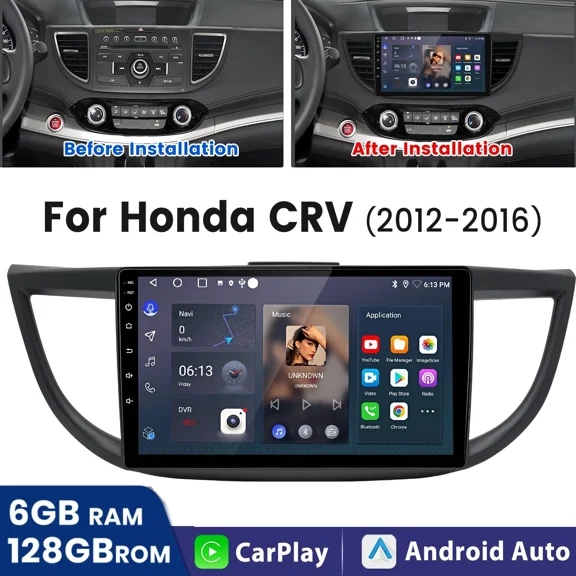 Saree 10" Android 15 Car Stereo for Honda CRV 2012-2016, 6+128G 8-Core, CarPlay, GPS Navi, DSP