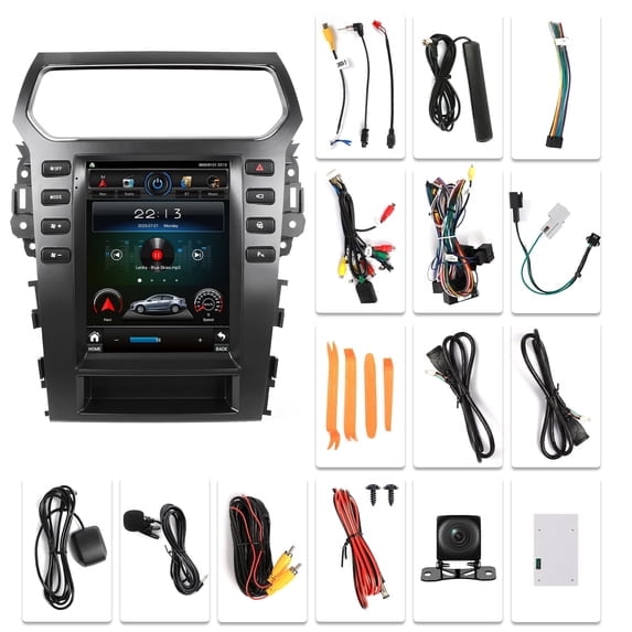 Saree 12.1 Inch Android 13 Car Stereo Upgrade with Apple CarPlay Android Auto for Ford Explorer 2011-2019 GPS Steering Wheel Control 1080P Backup Camera Head Unit